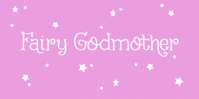 FairyGodmother可爱卡通花体衬线节日卡片英文字体下载