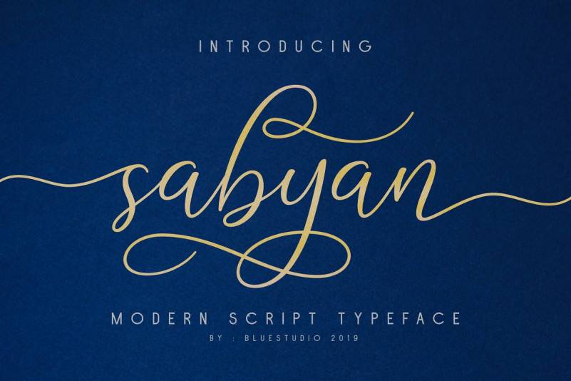 Sabyan手写连笔花体婚礼英文字体下载