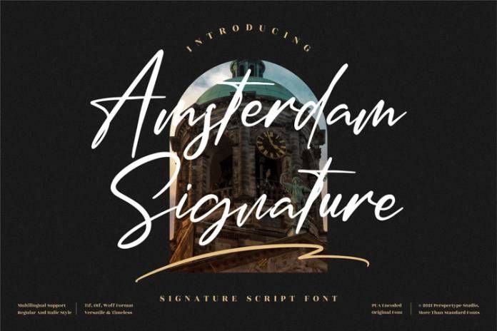 AmsterdamSignature-好看的书信连笔-英文手写体-英文字体下载