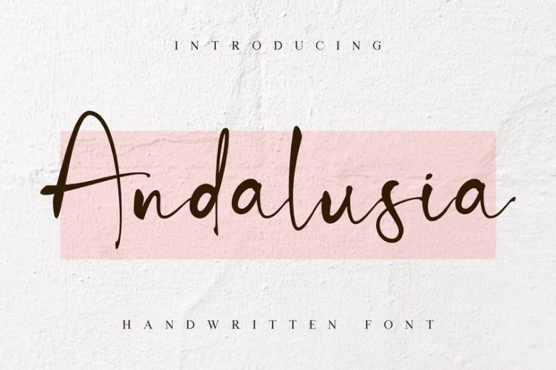 Andalusia手写连笔时尚婚礼英文字体下载