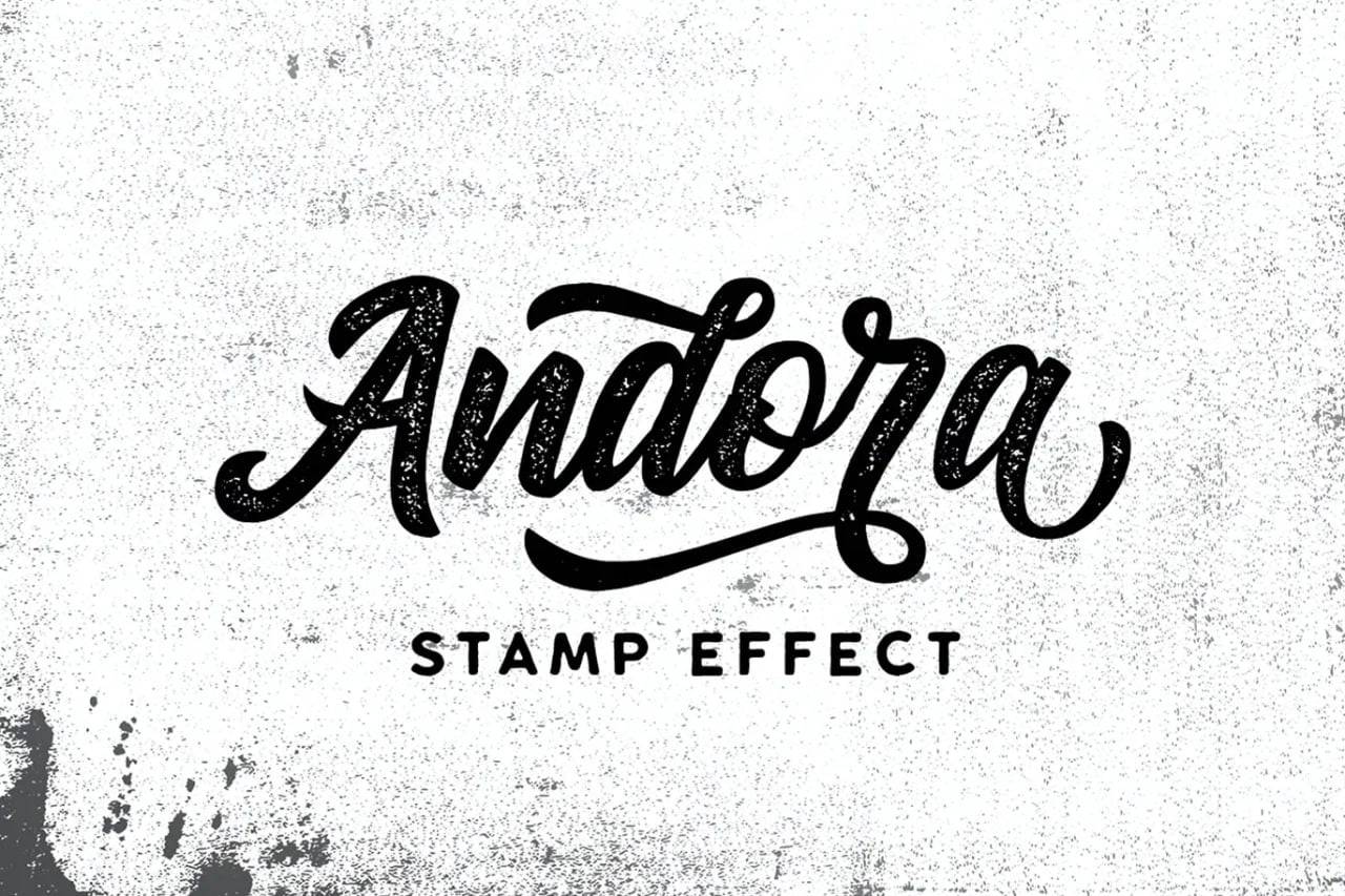 Andora Stamp-破损复古潮牌-手写字体-英文字体下载