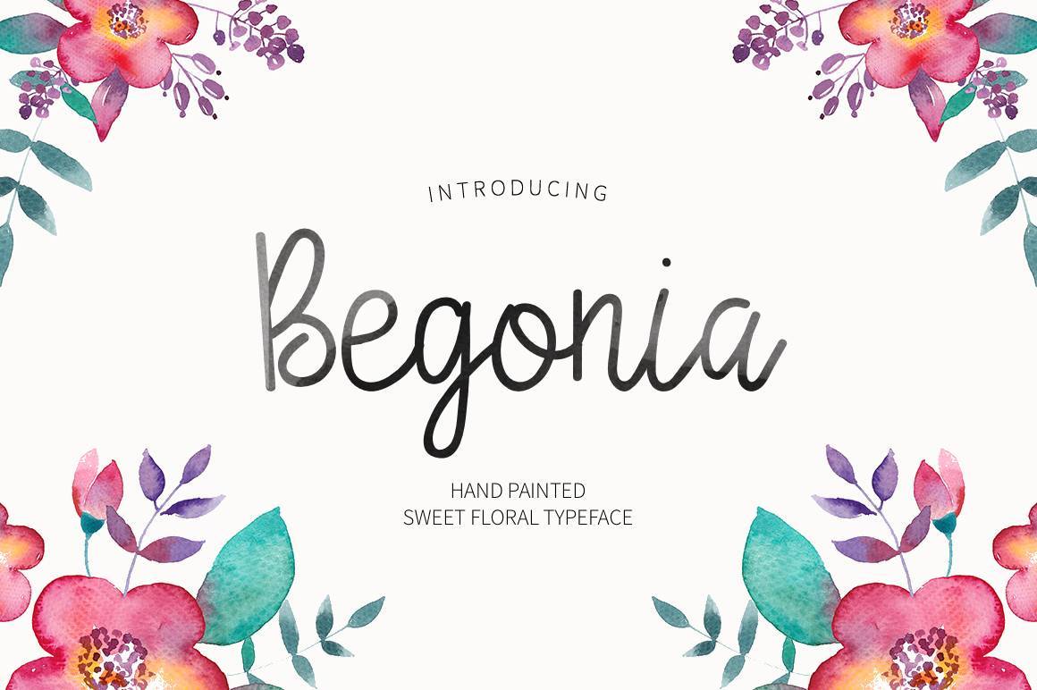Begonia手写连体文艺简约时尚英文字体下载