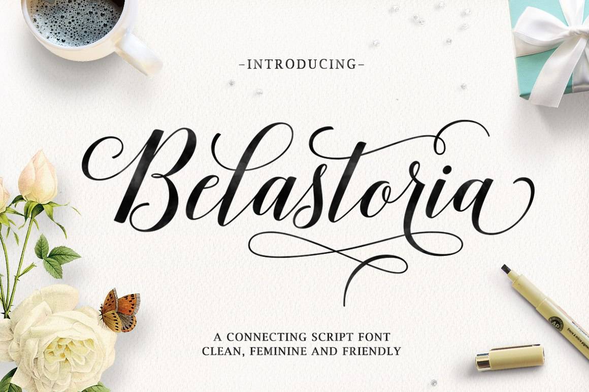 Belastoria花体婚礼连笔英文字体下载