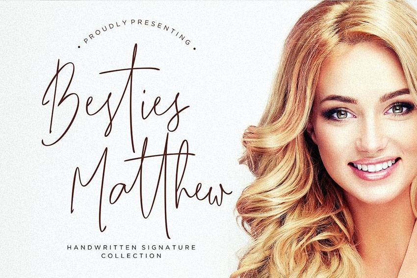 Besties Matthew手写时尚婚礼英文字体下载