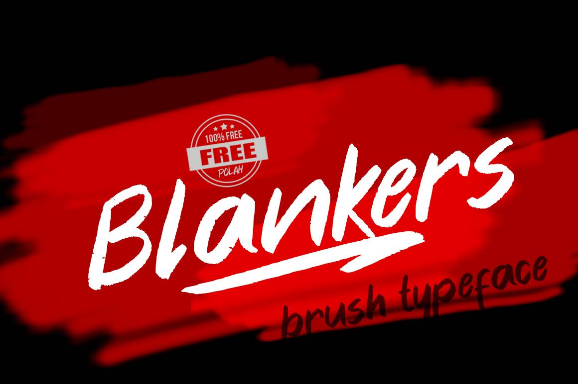 Blankers笔刷书法手写连笔艺术毛笔英文字体下载