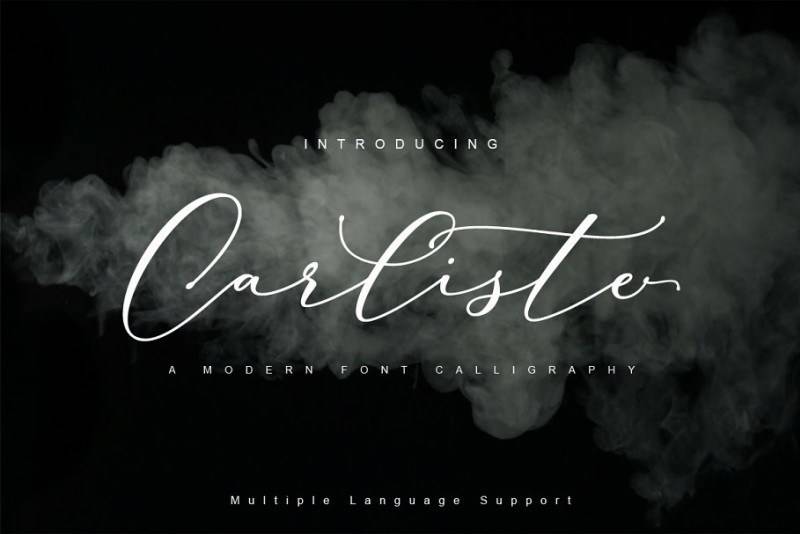 Carliste手写花体连笔好看的签名婚礼英文字体下载