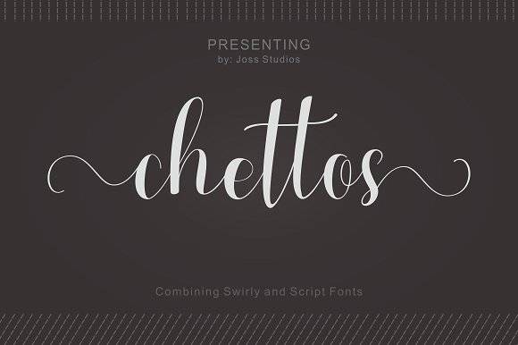Chettos花体连笔婚礼线条飘逸英文字体下载