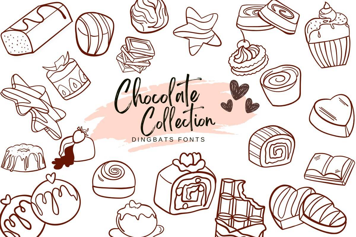 Chocolate Collection 笔触涂鸦包装手写英文字体下载