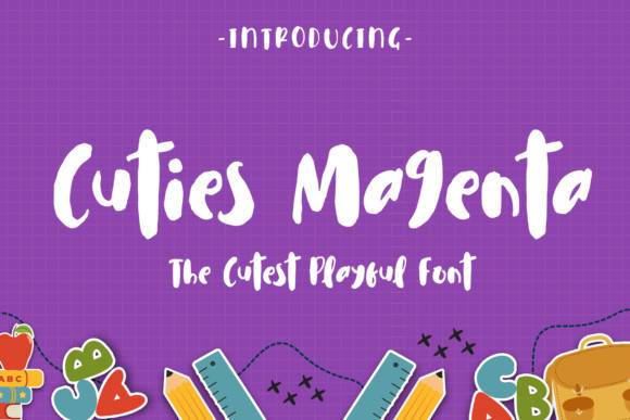 Cuties Magenta书法手写卡通英文字体下载