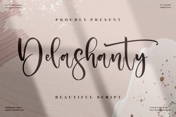 Delashanty-好看的时尚花体-连笔签名手写体-英文字体下载