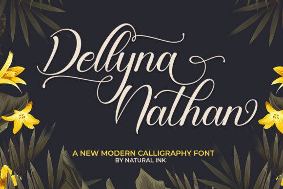 Dellyna Nathan-花体书法连笔-英文手写体-英文字体下载