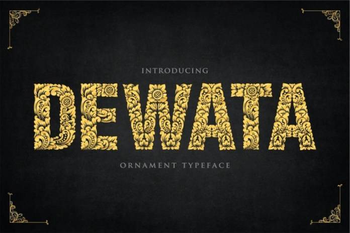 Dewata花纹图案造型装饰个性英文字体下载