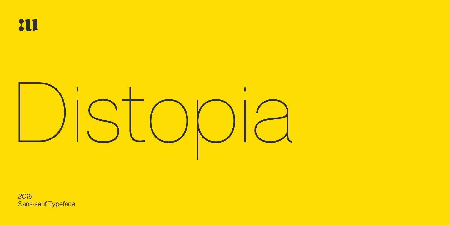 Distopia现代无衬线极简纤细英文字体下载
