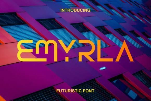Emyrla科技创意海报logo设计无衬线英文字体下载