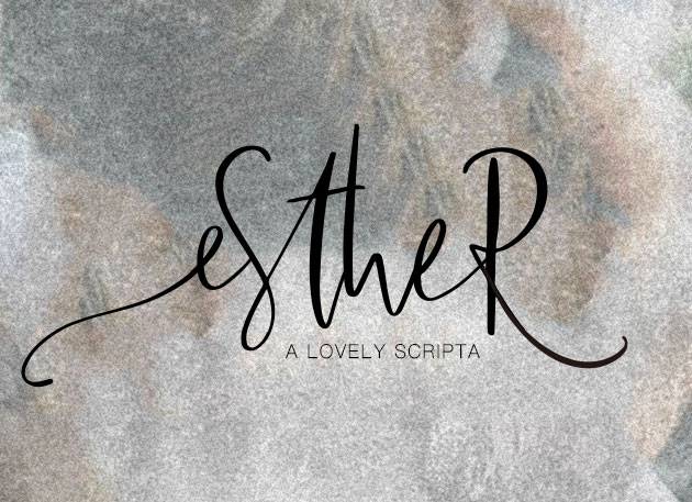 Esther衬线奢华连笔复古时尚logo杂志英文字体下载