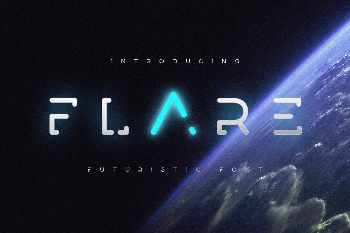 2020年值得推荐好看的英文字体分享下载 Flare简约创意科幻海报无衬线logo英文字体下载-topimage