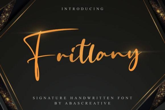 Fritlany帅气手写logo水印海报英文字体下载