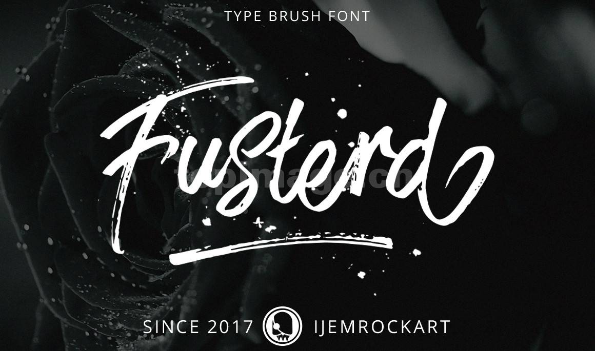 Fusterd破损手写大气复古毛笔笔刷英文字体下载