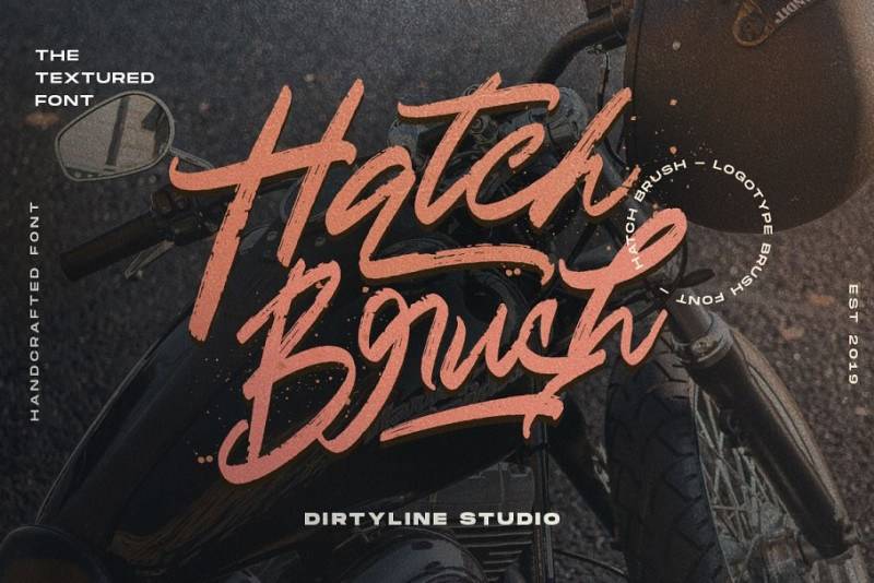 Hatch Brush-毛笔纹理-书法笔触-英文字体下载