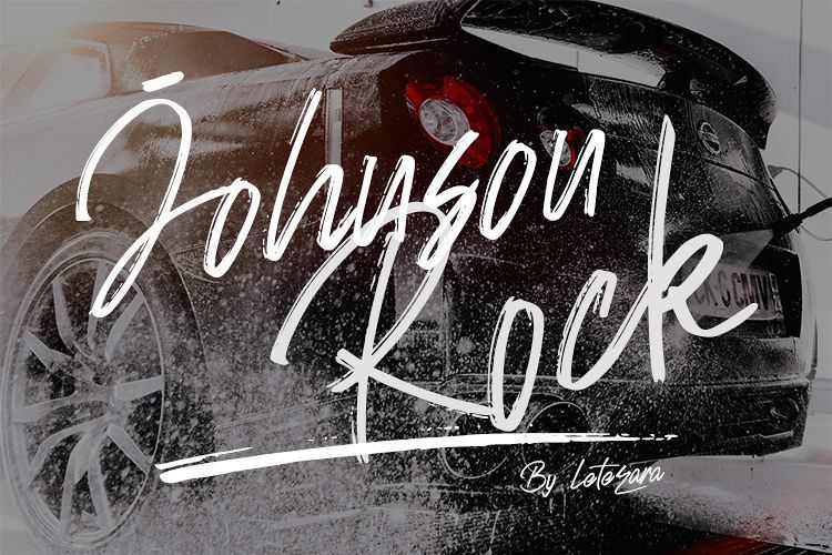 Johnson Rock书法笔触连笔涂鸦免费试用英文字体下载
