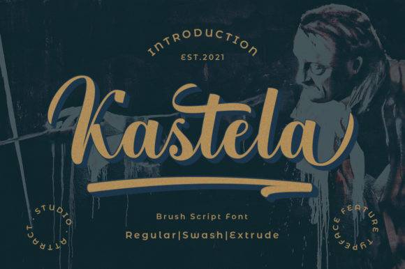 Kastela -笔刷飘逸手写-花体连笔-英文字体下载