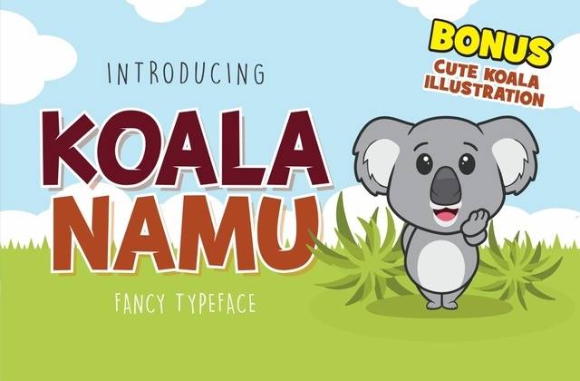Koala Namu 卡通可爱手写儿童包装英文字体下载
