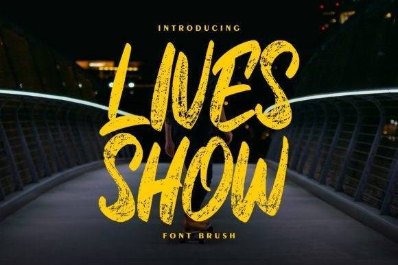Lives Show笔刷笔触手写涂鸦破损肌理英文字体下载