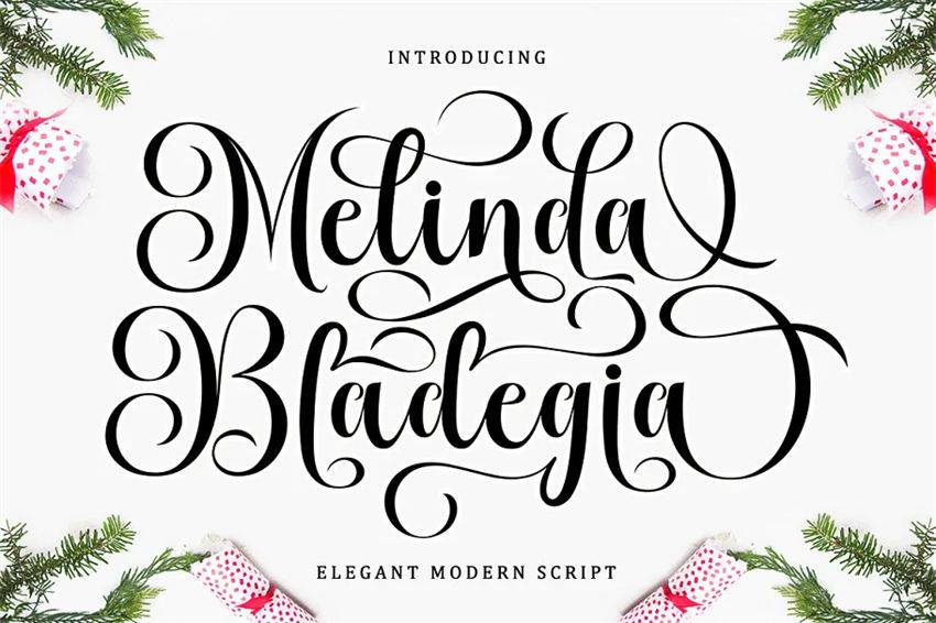 Melinda Bladegia-飘逸线条连笔花体-英文字体下载