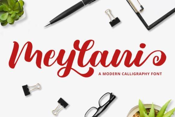 Meylani现代手写书法连笔英文字体下载