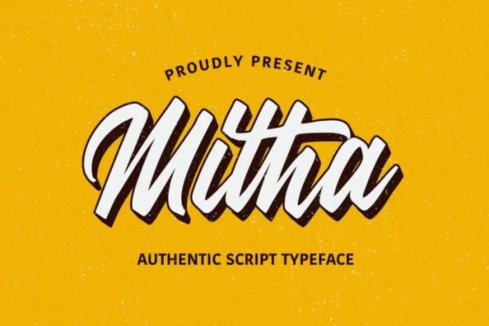 Mitha大气手写手绘书法服装刺绣纹理英文字体下载