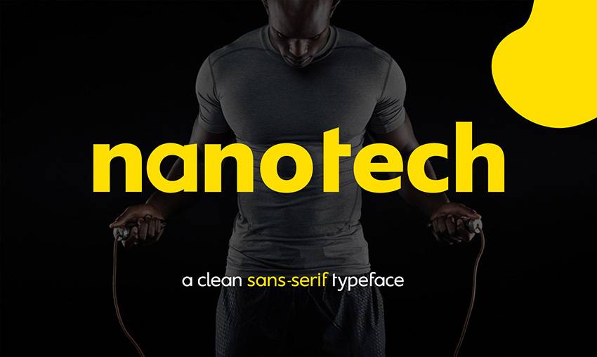 NanoTech现代简洁无衬线排版logo英文字体下载