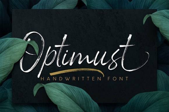 Optimust书法笔触毛笔手写连笔英文字体下载