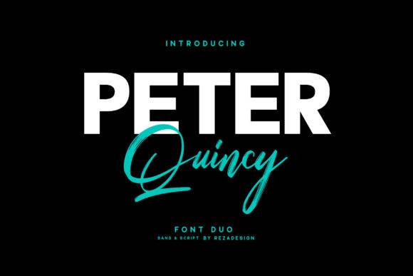 Peter Quincy大气logo无衬线及手写连笔英文字体下载