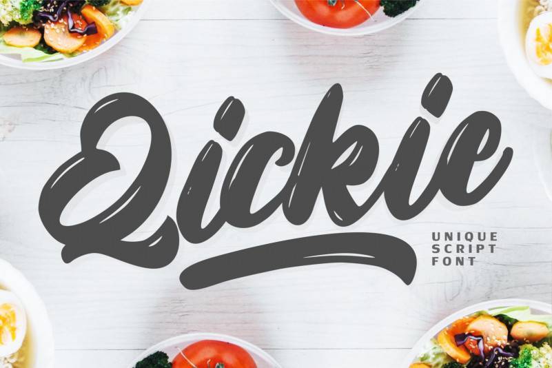 Qickie手写笔触笔刷英文字体下载