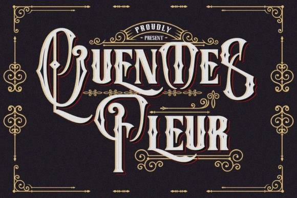 Quentes Fleur奇卡诺花臂纹身哥特英文字体下载