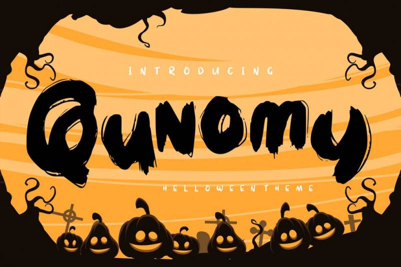 Qunomy涂鸦笔触笔刷毛笔英文字体下载