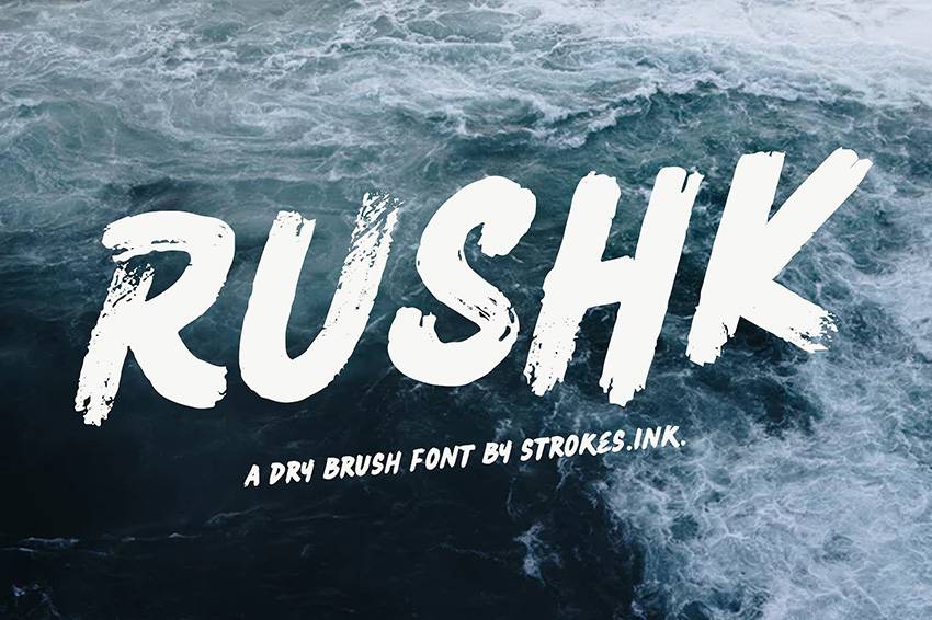 RUSHK笔触笔刷书法手写英文字体下载