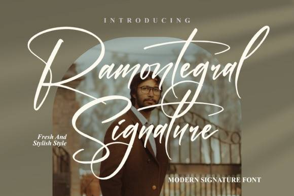 Ramontegral-书法手写连笔-签名设计-英文字体下载