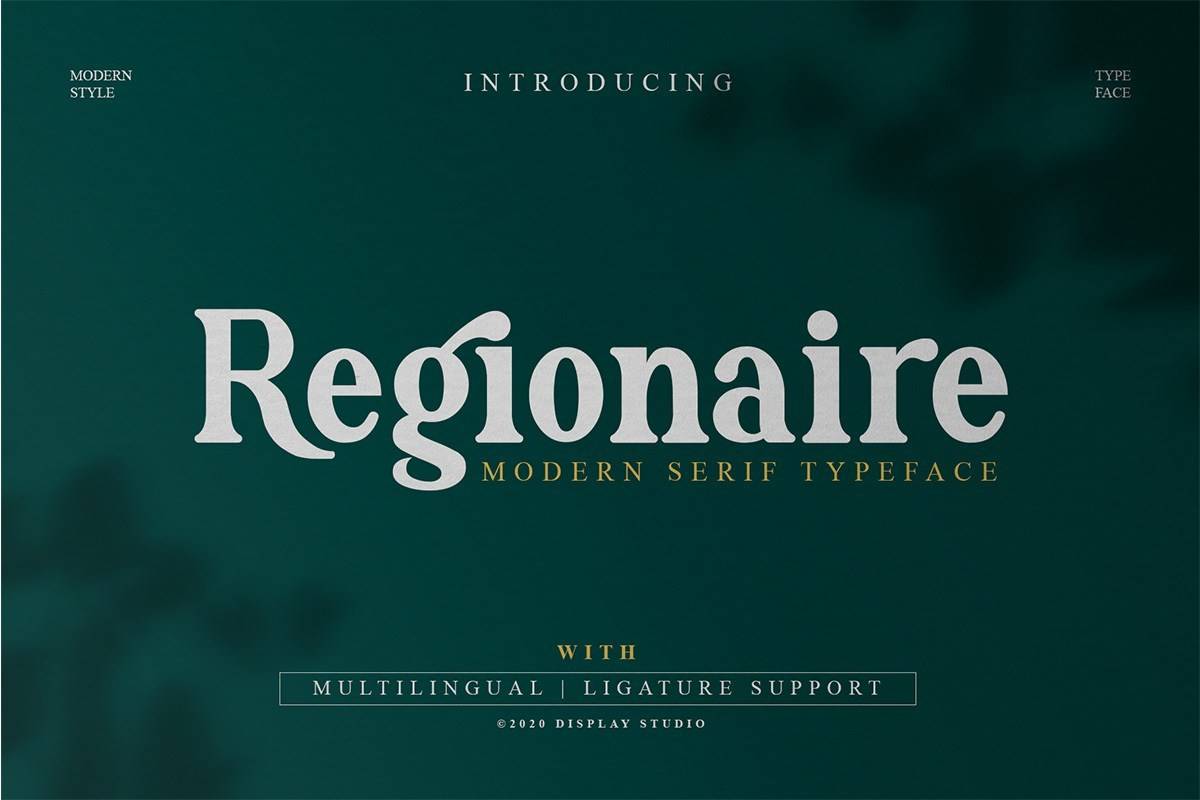 Regionaire海报名片logo设计衬线英文字体下载