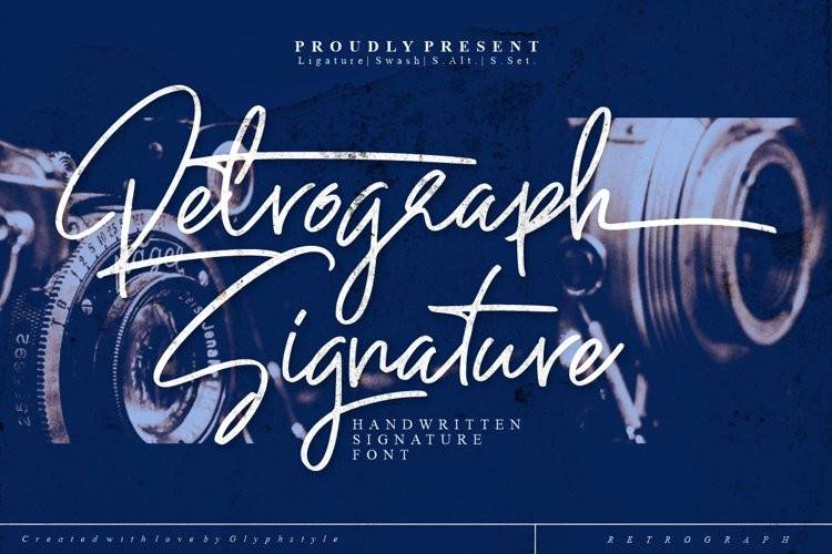 Retrograph-签名连笔-艺术手写设计-英文字体下载