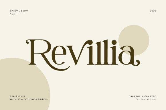 Revillia衬线好看的服装设计logo英文字体下载