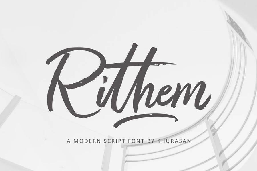Rithem手写笔触网红ins连笔英文字体下载
