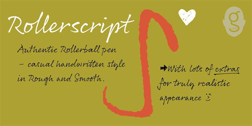 Rollerscript-钢笔手写连笔签名-英文字体下载