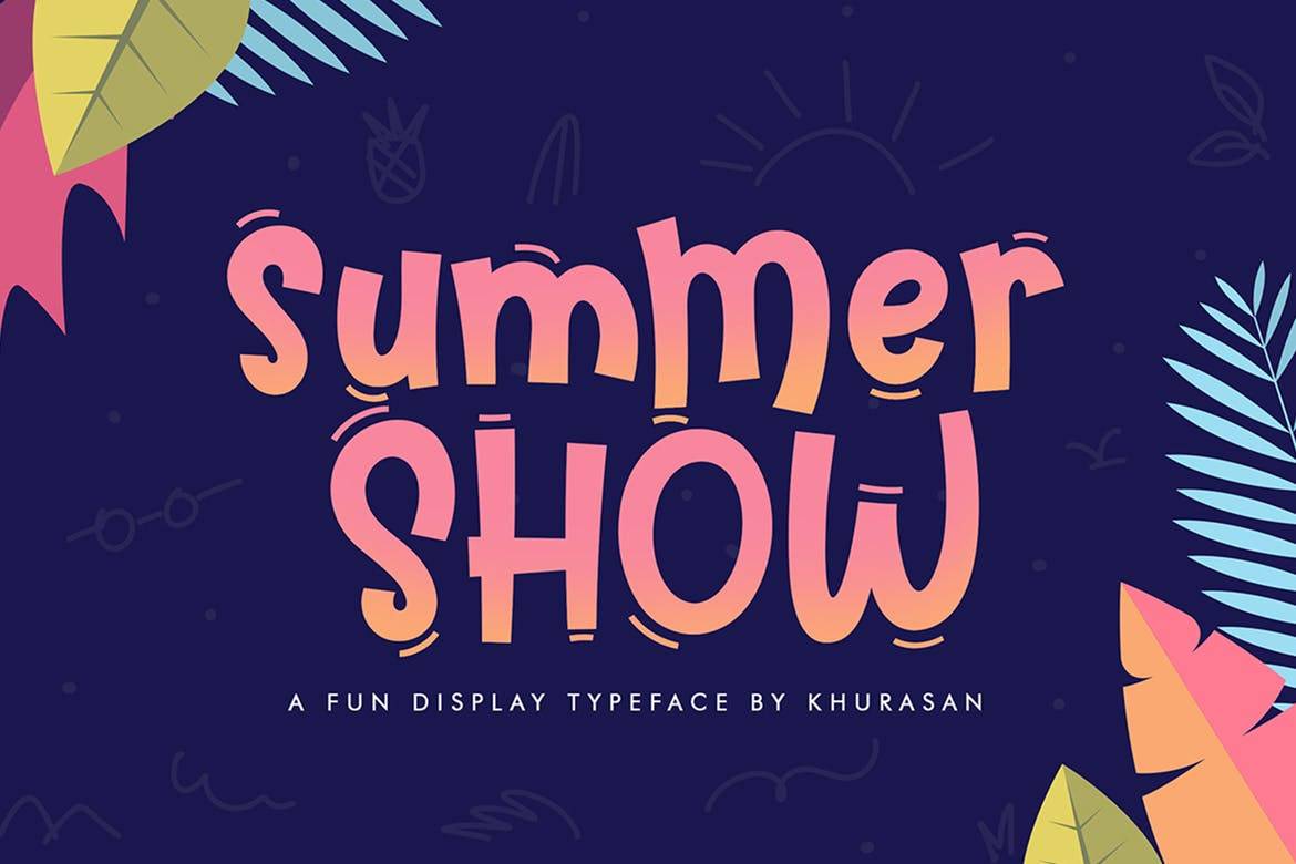 Summer Show可爱的趣味卡通手写手绘英文字体下载