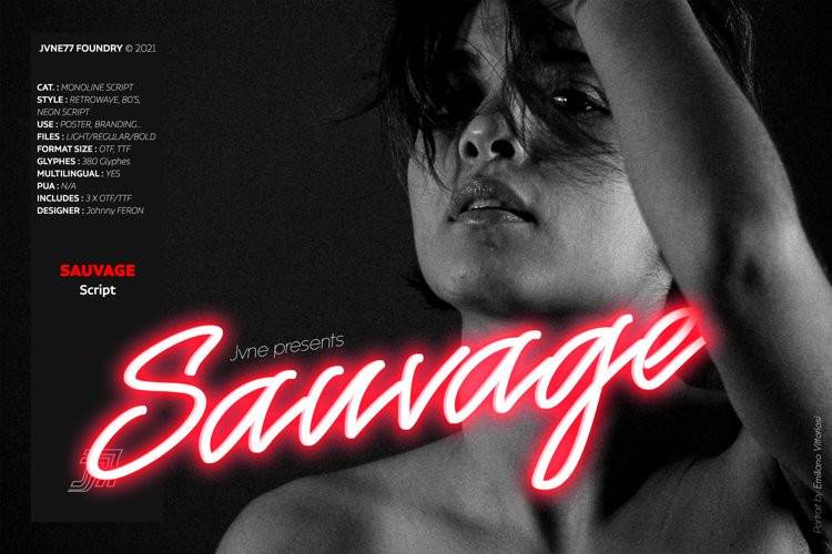 JVNE Sauvage-手写潦草连笔霓虹灯艺术-英文字体下载