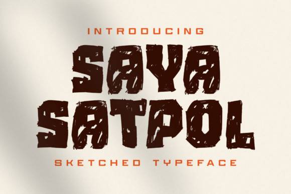 Saya Satpol-草图笔触破损-书法涂鸦-英文字体下载