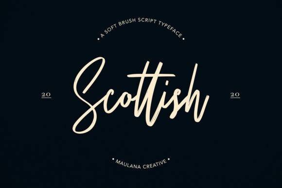 Scottish手写连笔海报签名英文字体下载