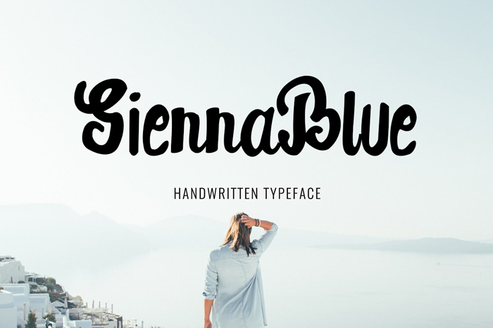 SiennaBlue手写个性海报英文字体下载