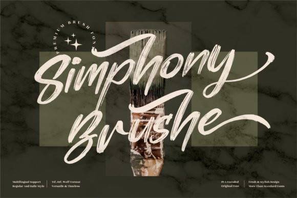 Simphony Brushe -大气干画笔触-毛笔干枯书法-英文字体下载
