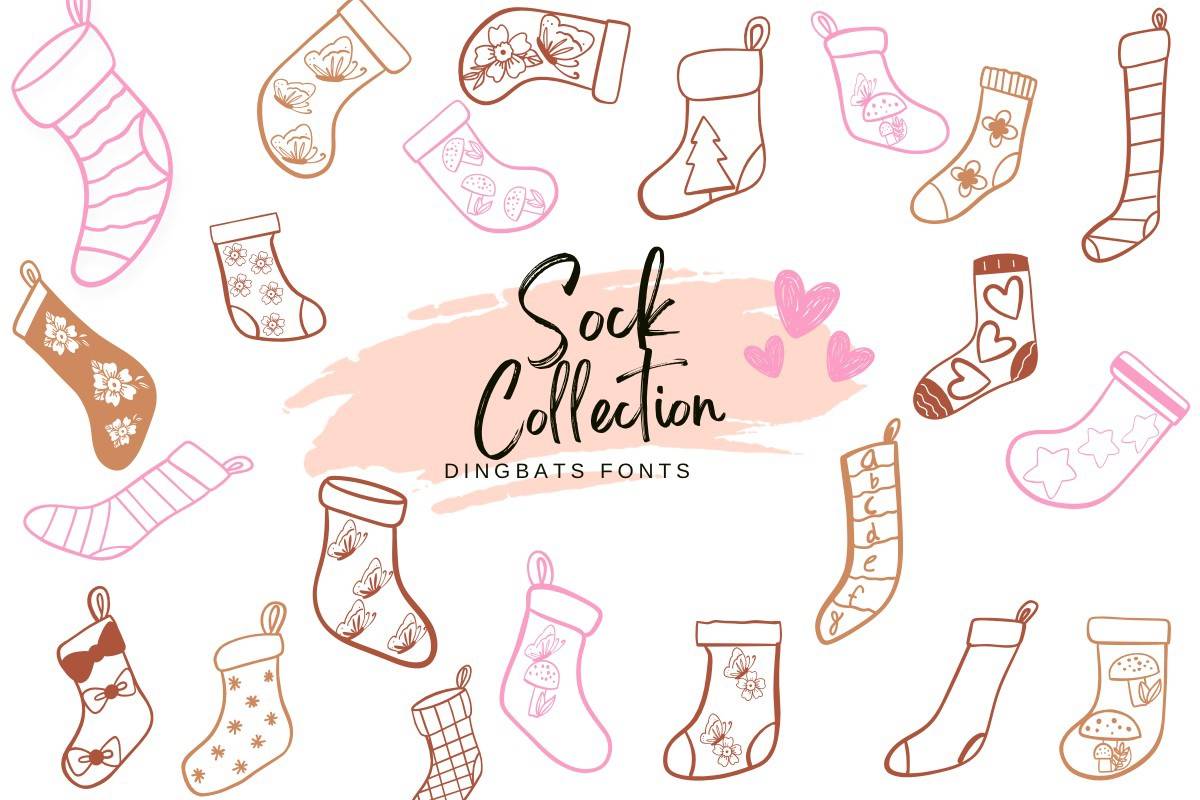 SockCollection手写装饰包装笔触英文字体下载